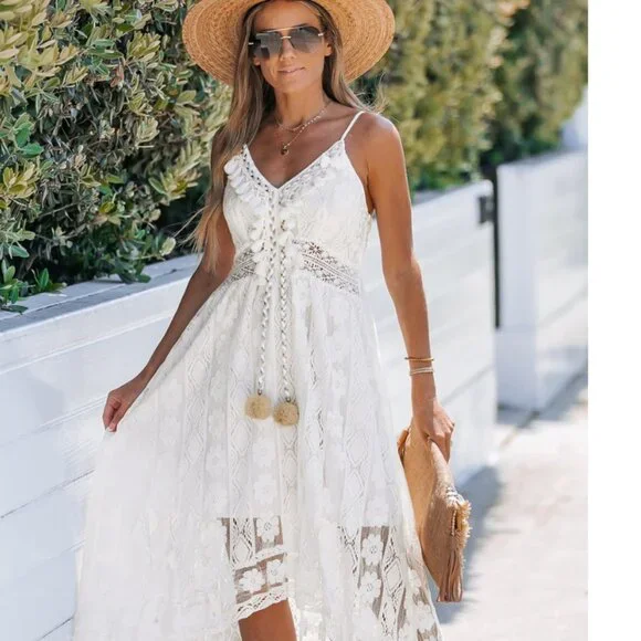 Cupshe Ariya V-neck Lace Up Slip Dress- NWT! - Picture 5 of 12